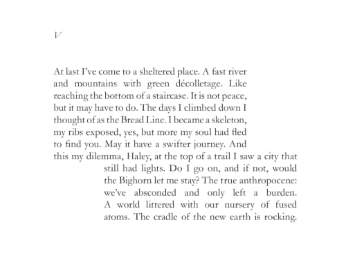 Jason Gray's poem Letters to the Fire 5, the text corrected from its appearance in his book Radiation King.